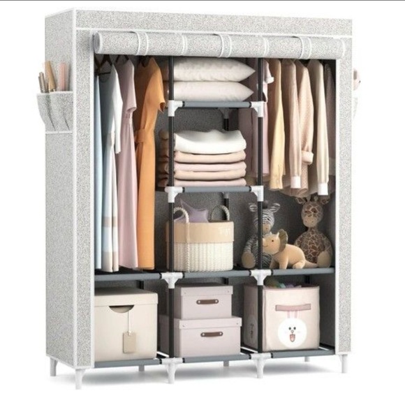 Gray Fabric Wardrobe Closet Organizer 42.2